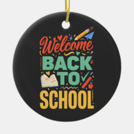Welkom Terug Op School | Leraar & Leerling Team Keramisch Ornament