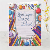 Welkom terug op school – Leuke & Kleurrijke Kaart (Gele Bloem)