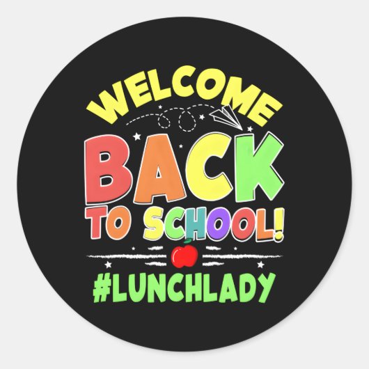 Welkom terug op school Lunch Lady Cafeteria Teache Ronde Sticker (Voorkant)