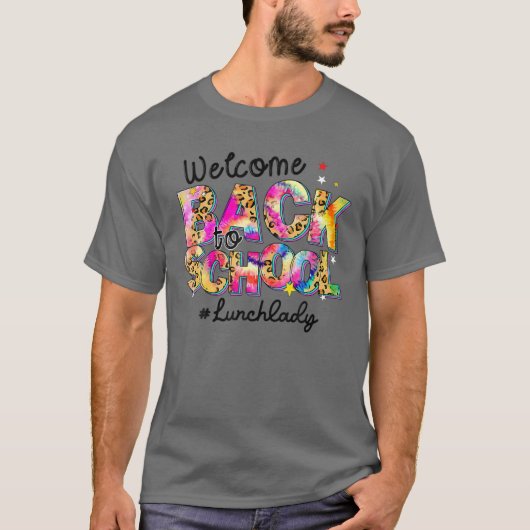Welkom terug op school Lunch Lady Leopard Tie Dye T-shirt (Voorkant)