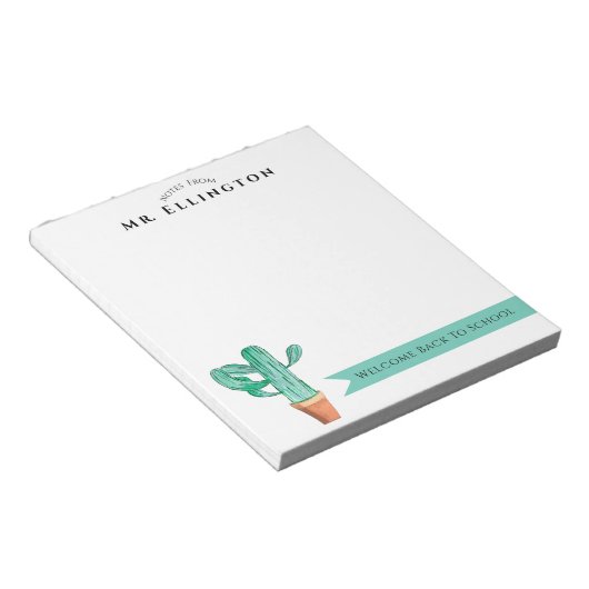 Welkom terug op school met Cactus Custom Notitieblok (Schuin)