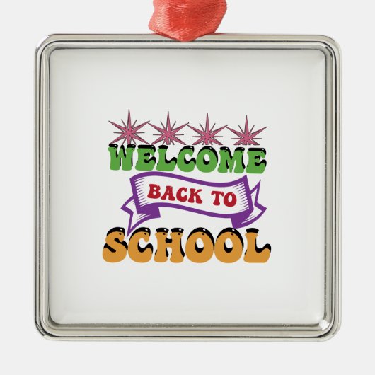 Welkom terug op school metalen ornament (Voorkant)