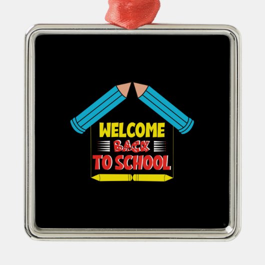 Welkom terug op school metalen ornament (Voorkant)