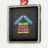 Welkom terug op school metalen ornament (Links)