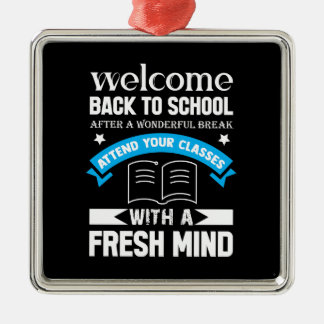 Welkom terug op school metalen ornament
