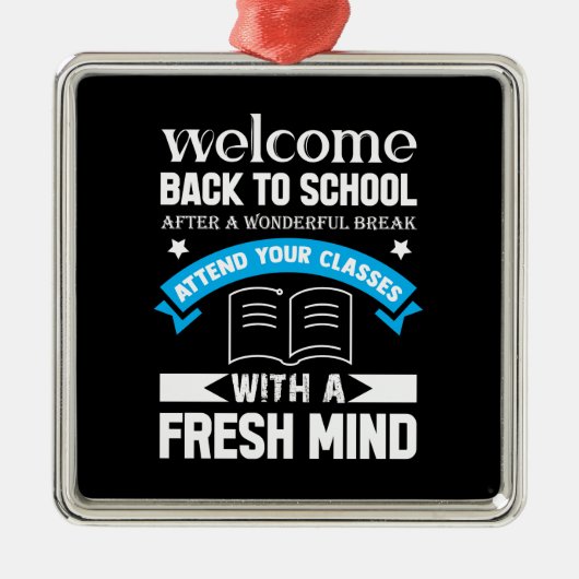 Welkom terug op school metalen ornament (Voorkant)