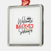 Welkom terug op school metalen ornament (Links)