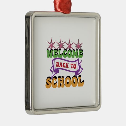 Welkom terug op school metalen ornament (Rechts)