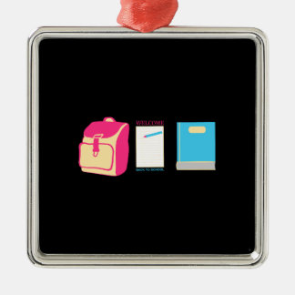 Welkom terug op school metalen ornament