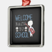 Welkom terug op school metalen ornament (Links)