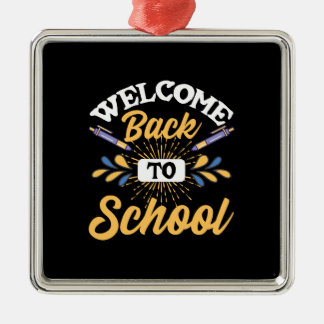 Welkom terug op school metalen ornament