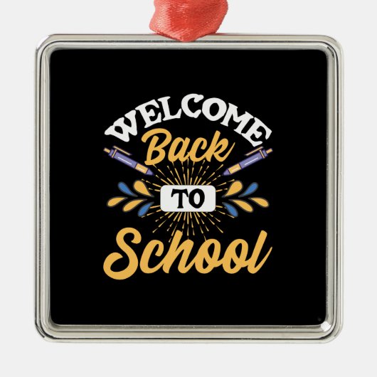 Welkom terug op school metalen ornament (Voorkant)