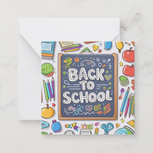 Welkom terug op school! notitiekaartje (Voorkant)