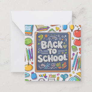 Welkom terug op school! notitiekaartje