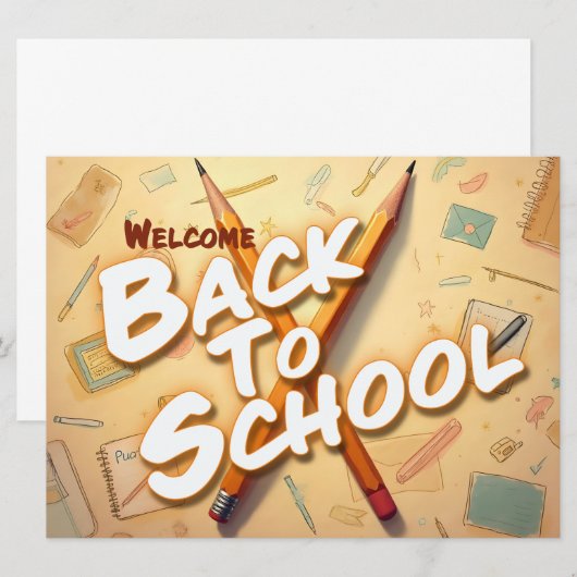 Welkom terug op school – Pencil Art Design (Voorkant / Achterkant)