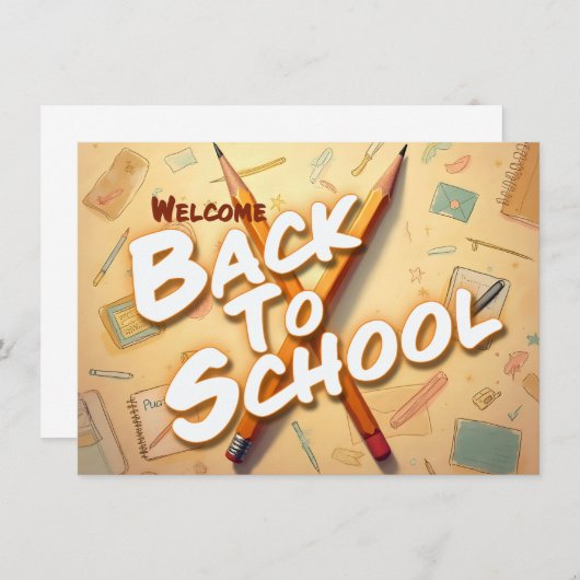 Welkom terug op school – Pencil Art Design (Voorkant / Achterkant)