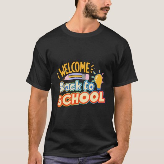 Welkom terug op school potlood Happy First Day van T-shirt (Voorkant)