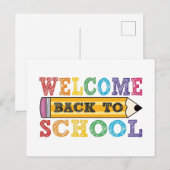 Welkom terug op school – Potlood Illustratie Feestdagenkaart (Voorkant / Achterkant)