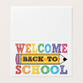 Welkom terug op school – Potlood Illustratie Kaart (Buitenkant ongevouwen)
