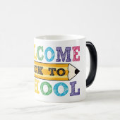 Welkom terug op school – Potlood Illustratie Magische Mok (Voorkant rechts)