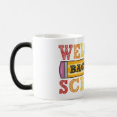 Welkom terug op school – Potlood Illustratie Magische Mok (Links)