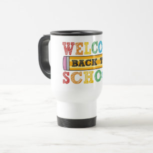 Welkom terug op school – Potlood Illustratie Reisbeker