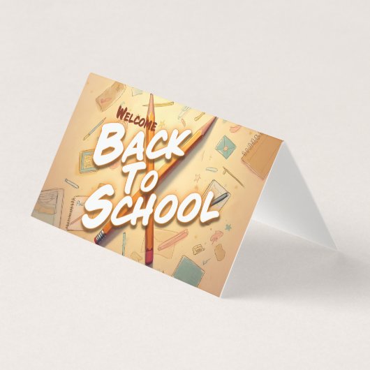 Welkom terug op school – Potlood Kunst Design Kaart (Voorkant)