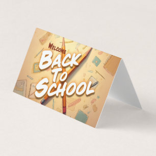 Welkom terug op school – Potlood Kunst Design Kaart