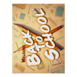 Welkom terug op school – Potlood Kunst Design Perfect Poster