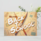 Welkom terug op school – Potlood Kunstontwerp (Staand voorkant)