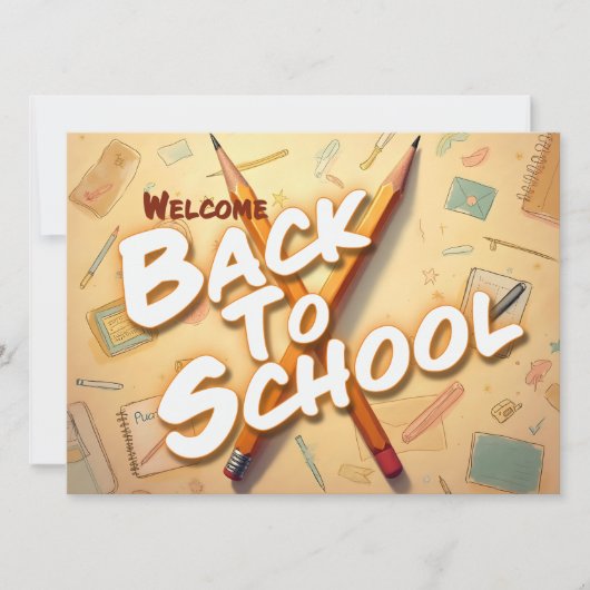 Welkom terug op school – Potlood Kunstontwerp (Voorkant)