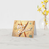 Welkom terug op school – Potlood Kunstontwerp Kaart (Gele Bloem)