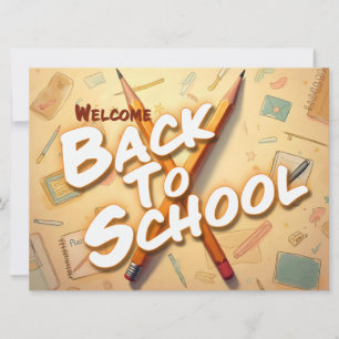 Welkom terug op school – Potloodkunst ontwerp