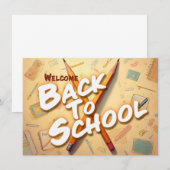 Welkom terug op school – Potloodkunst ontwerp (Voorkant / Achterkant)