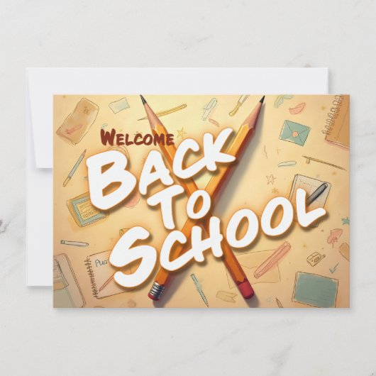 Welkom terug op school – Potloodkunst ontwerp (Voorkant)