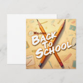 Welkom terug op school – Potloodkunst ontwerp (Voorkant / Achterkant)