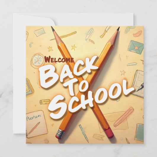 Welkom terug op school – Potloodkunst ontwerp (Voorkant)