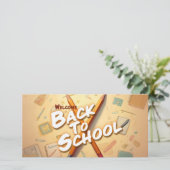 Welkom terug op school – Potloodkunst ontwerp (Staand voorkant)