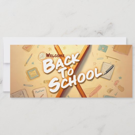 Welkom terug op school – Potloodkunst ontwerp (Voorkant)