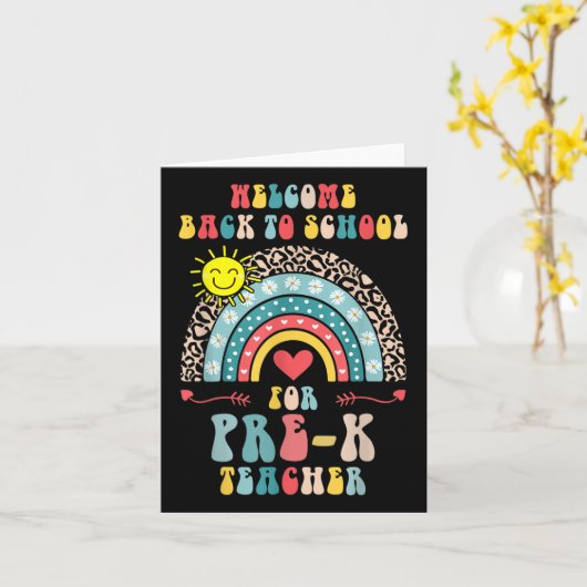 Welkom terug op school Pre-K leraar Rainb Kaart (Gele Bloem)