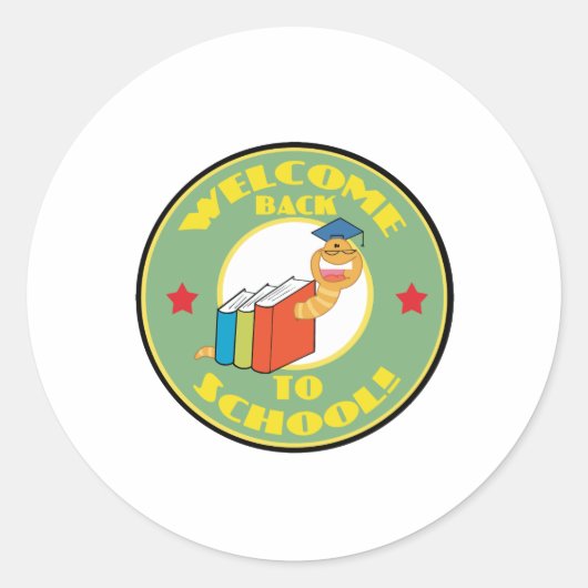 Welkom terug op school ronde sticker (Voorkant)