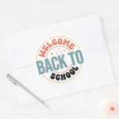 WELKOM TERUG OP SCHOOL RONDE STICKER (Envelop)