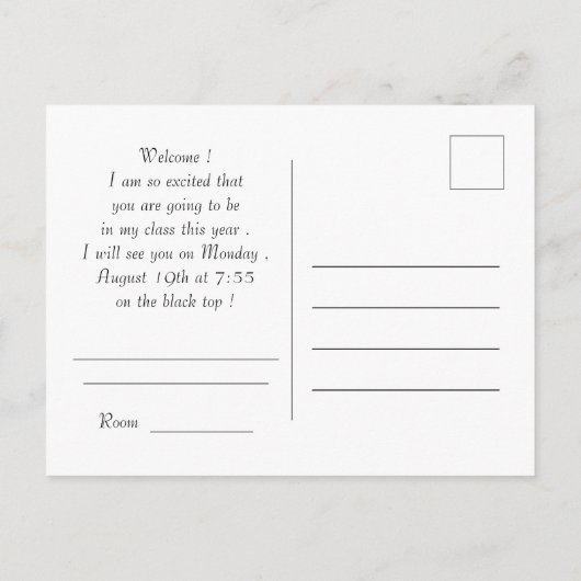 Welkom terug op school roze chevron uil briefkaart (Achterkant)