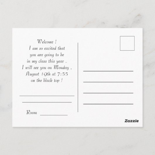 Welkom terug op school roze chevron uil briefkaart (Achterkant)