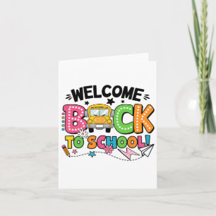 Welkom terug op school Schoolbus eerste schooldag Kaart