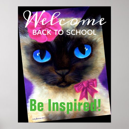 Welkom terug op school Siamese Cat op persoonlijke Poster (Voorkant)