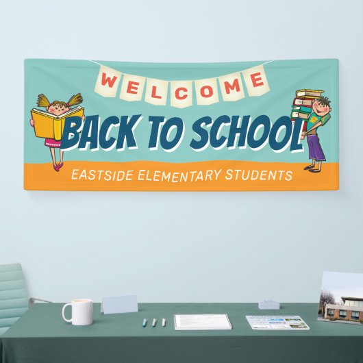 Welkom terug op school spandoek (Beurs)