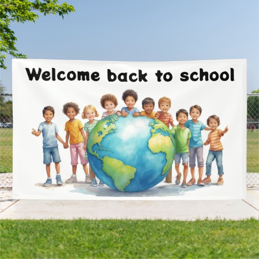 Welkom terug op school spandoek (Buitenkant)