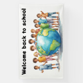 Welkom terug op school spandoek (Verticaal)