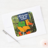 Welkom terug op school vierkante sticker (Envelop)